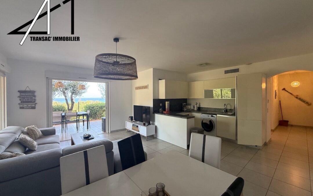 Très joli appartement T3 vue MER au RDC avec terrasse, cave, place de parking au coeur de Solenzara