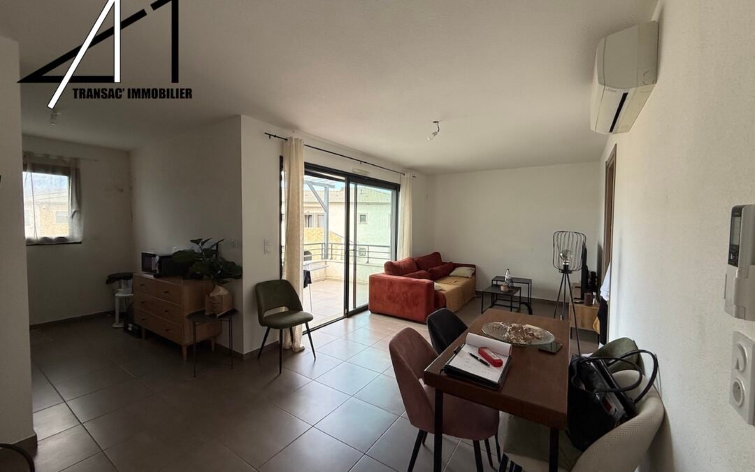 Charmant appartement T2 au premier et dernier étage de 45 m2 agrémenté d’une terrasse et d’une place de parking